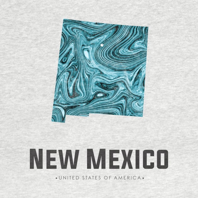 New Mexico state map abstract blue by StudioGrafiikka